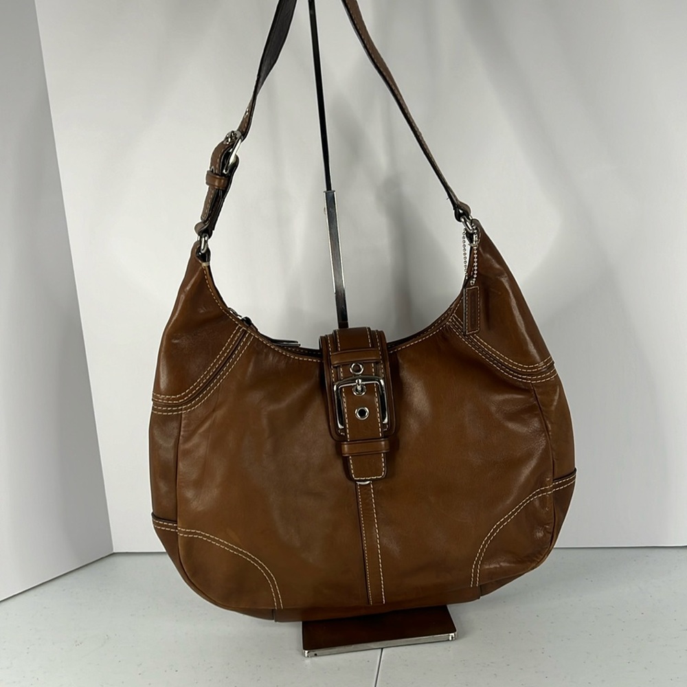 Coach Hobo Hampton Rare Brown Leather Satchel